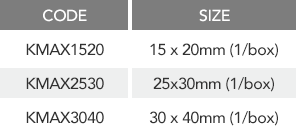 Packaging Chart for Kontour Matrix Packaging Chart for Kontour Matrix